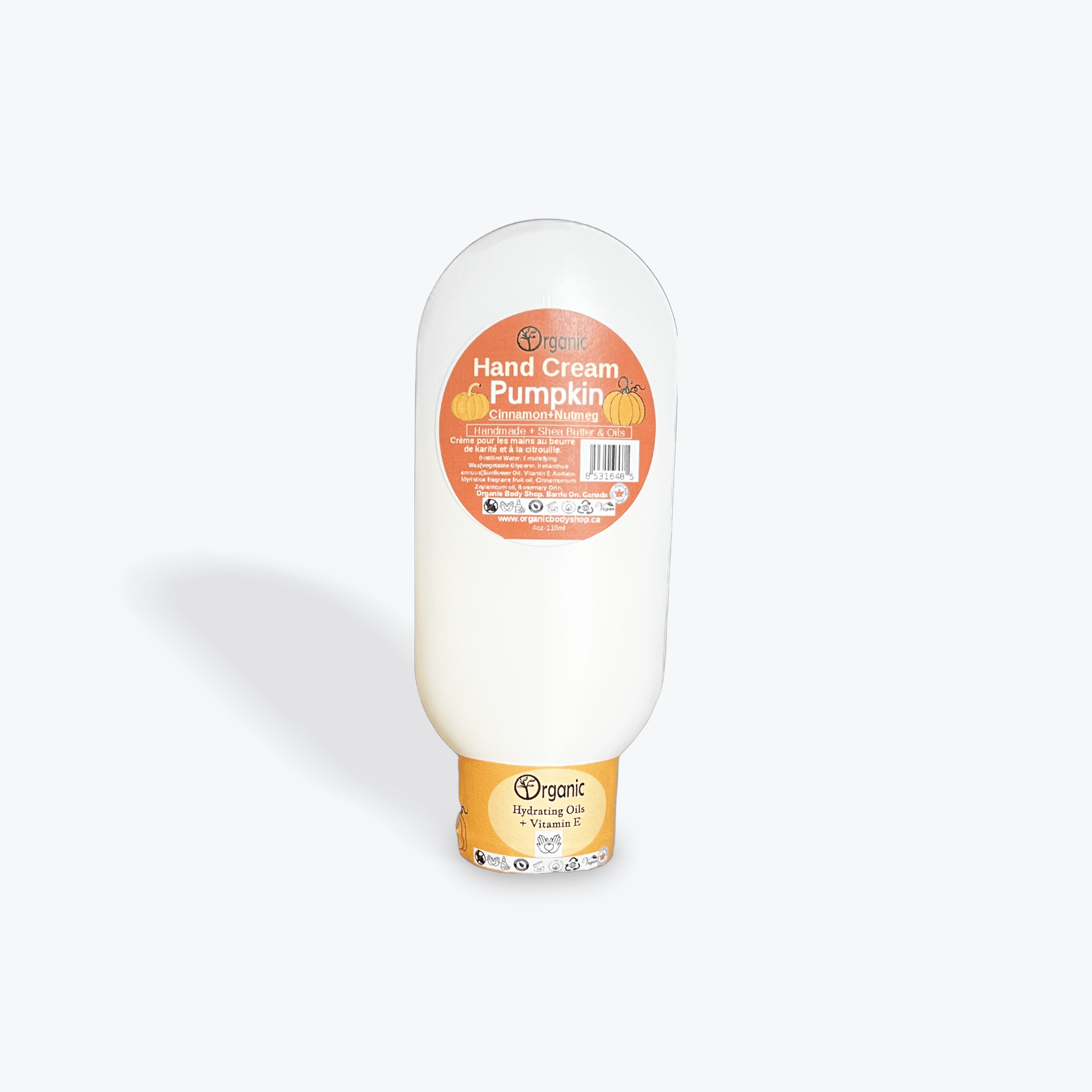 Hand Cream. Shea butter + pumpkin spice 4oz - Organic Body Shop