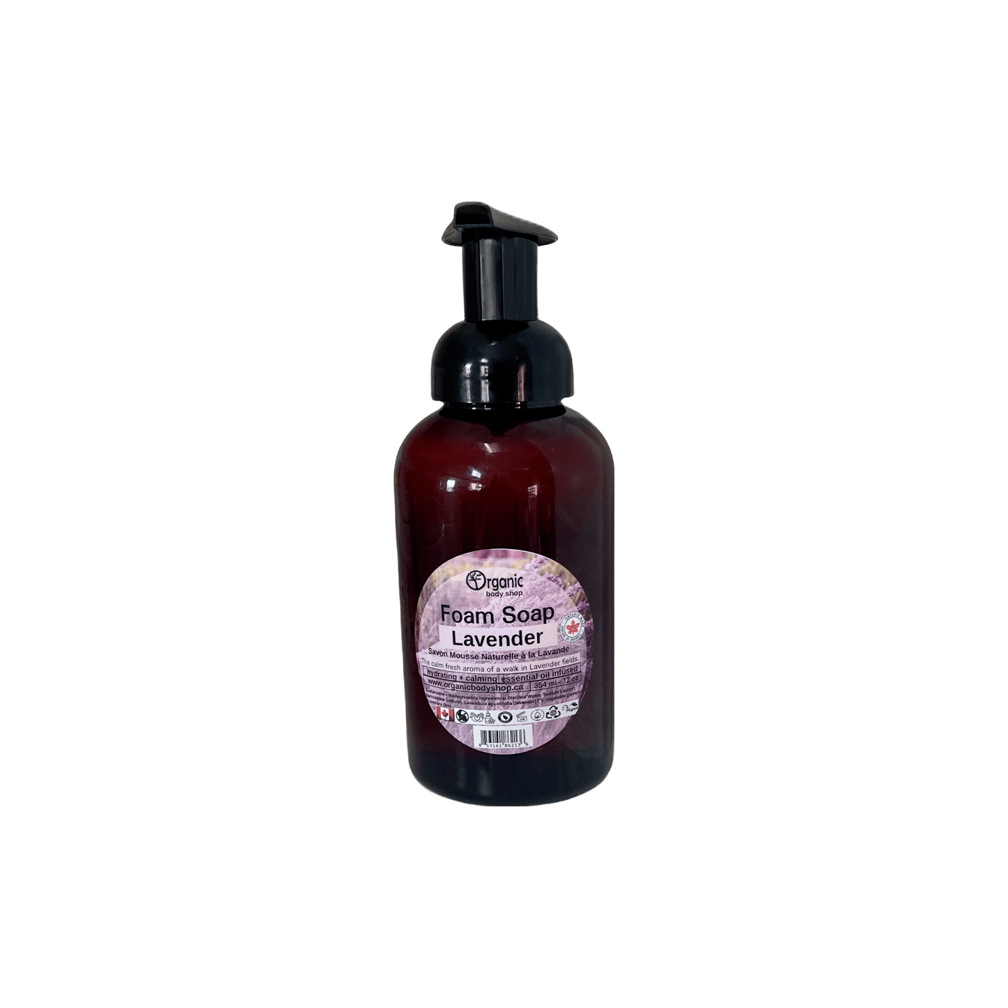 Hand Soap. Calm Lavender 12oz - Organic Body Shop