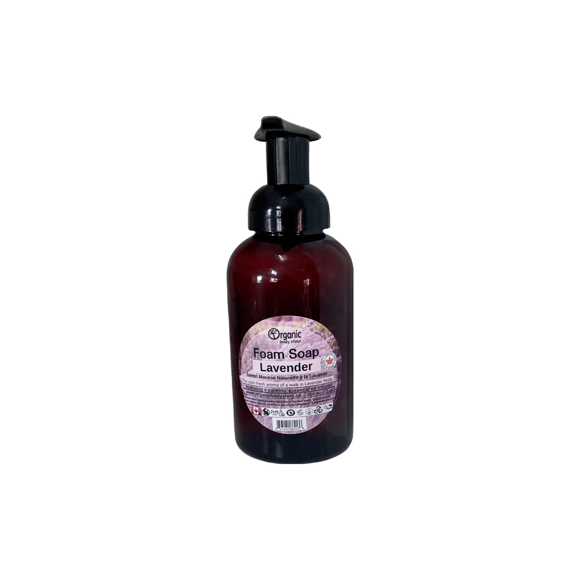 Hand Soap. Calm Lavender 12oz - Organic Body Shop
