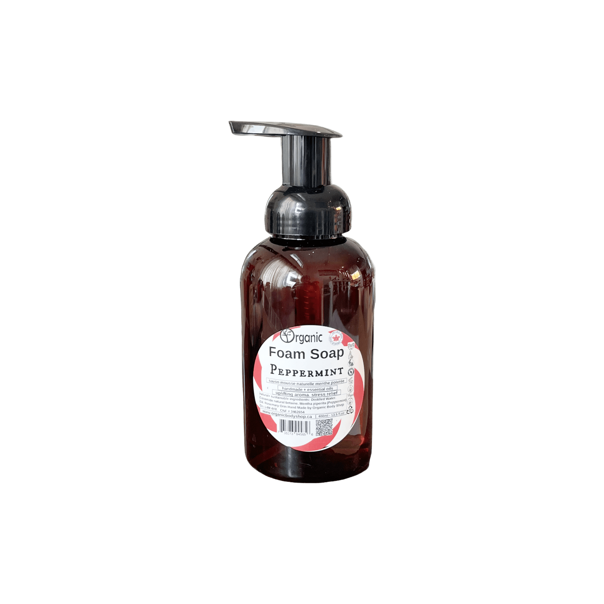 Hand Soap. Cool Peppermint 12oz - Organic Body Shop