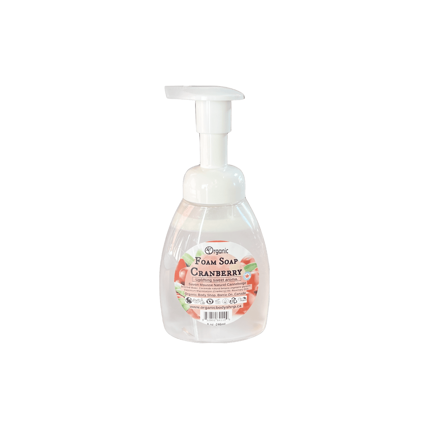 Hand Soap. Sweet cranberry 8oz - Organic Body Shop
