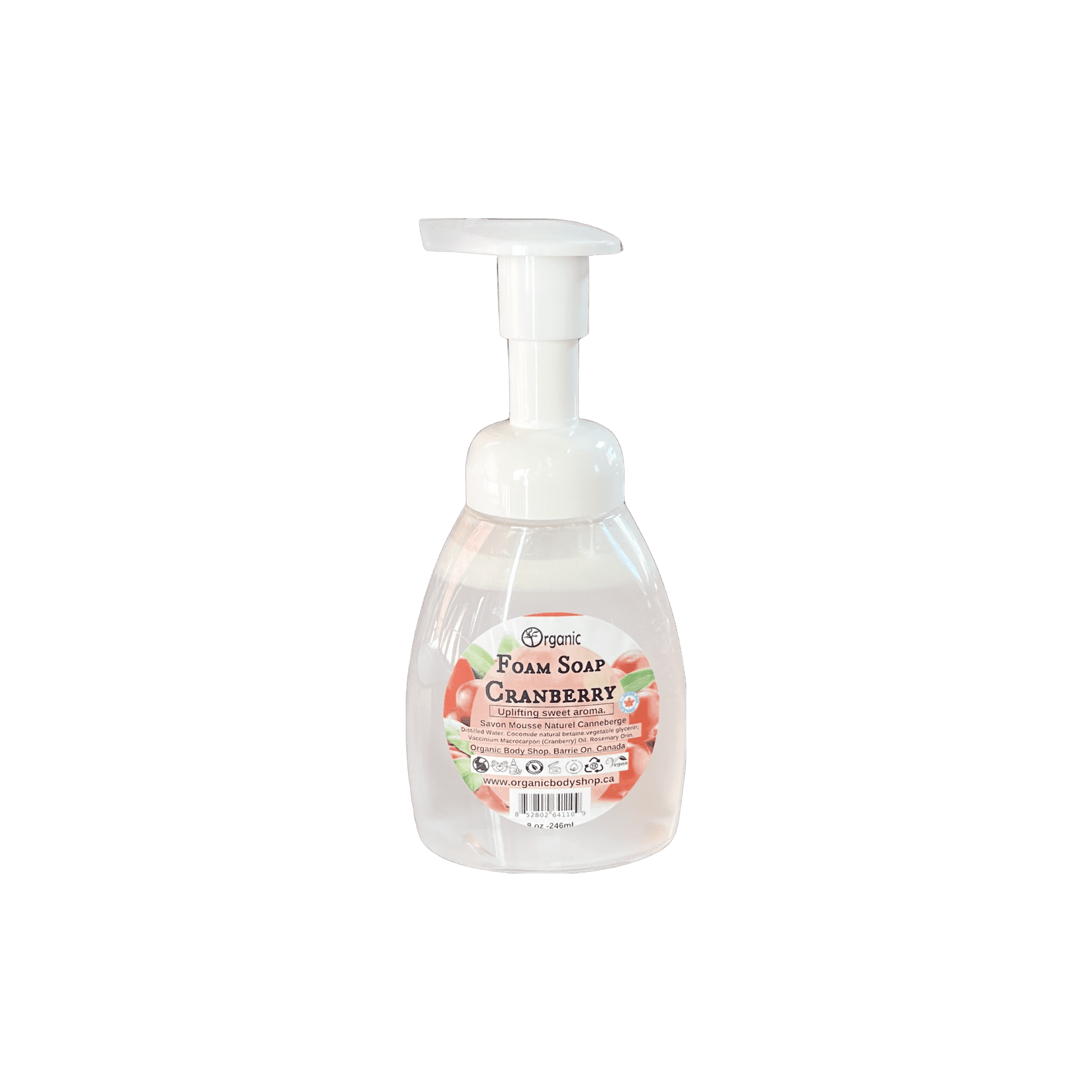 Hand Soap. Sweet cranberry 8oz - Organic Body Shop