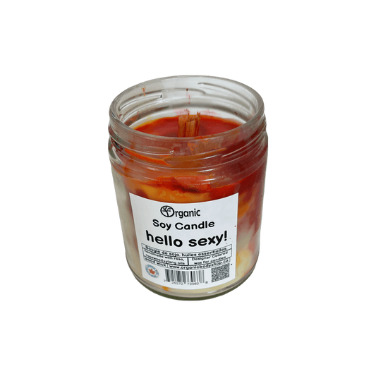 Hello Sexy Soy Candle - alluring sensual rose and warm spice adventure. - Organic Body Shop