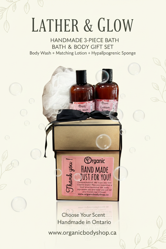 Lather & Glow gift set poster