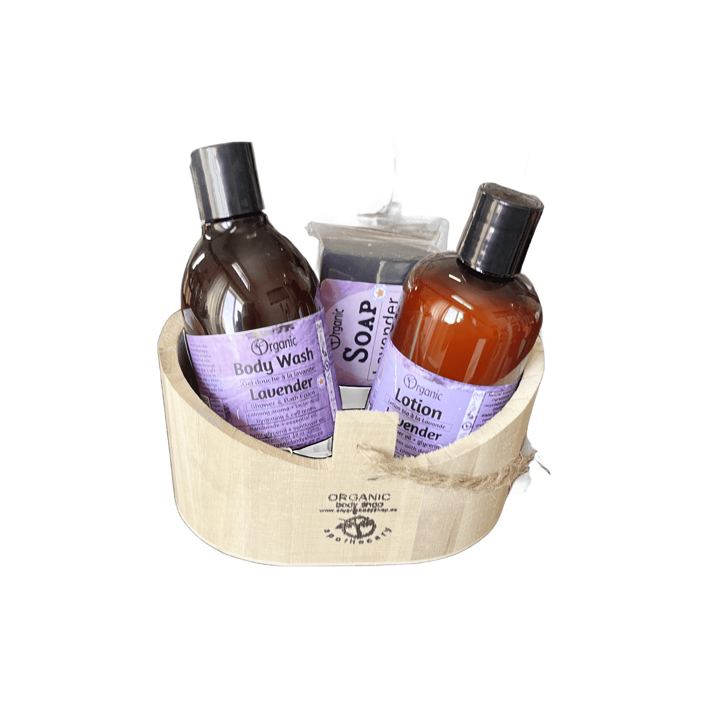 Lavender Bliss bath+body gift in wood caddy - Organic Body Shop