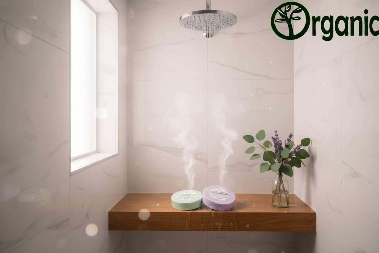 Luxury Shower Scene with Logo