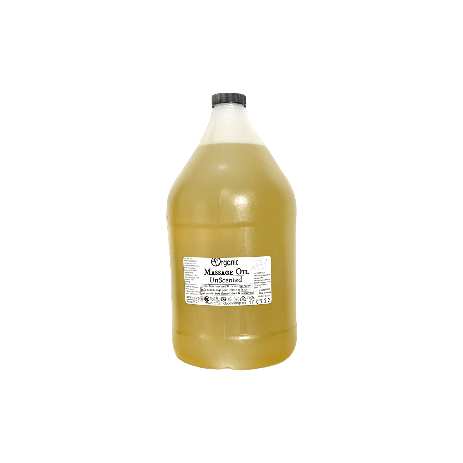 Massage Oil. Organic. Unscented. Gallon - Organic Body Shop