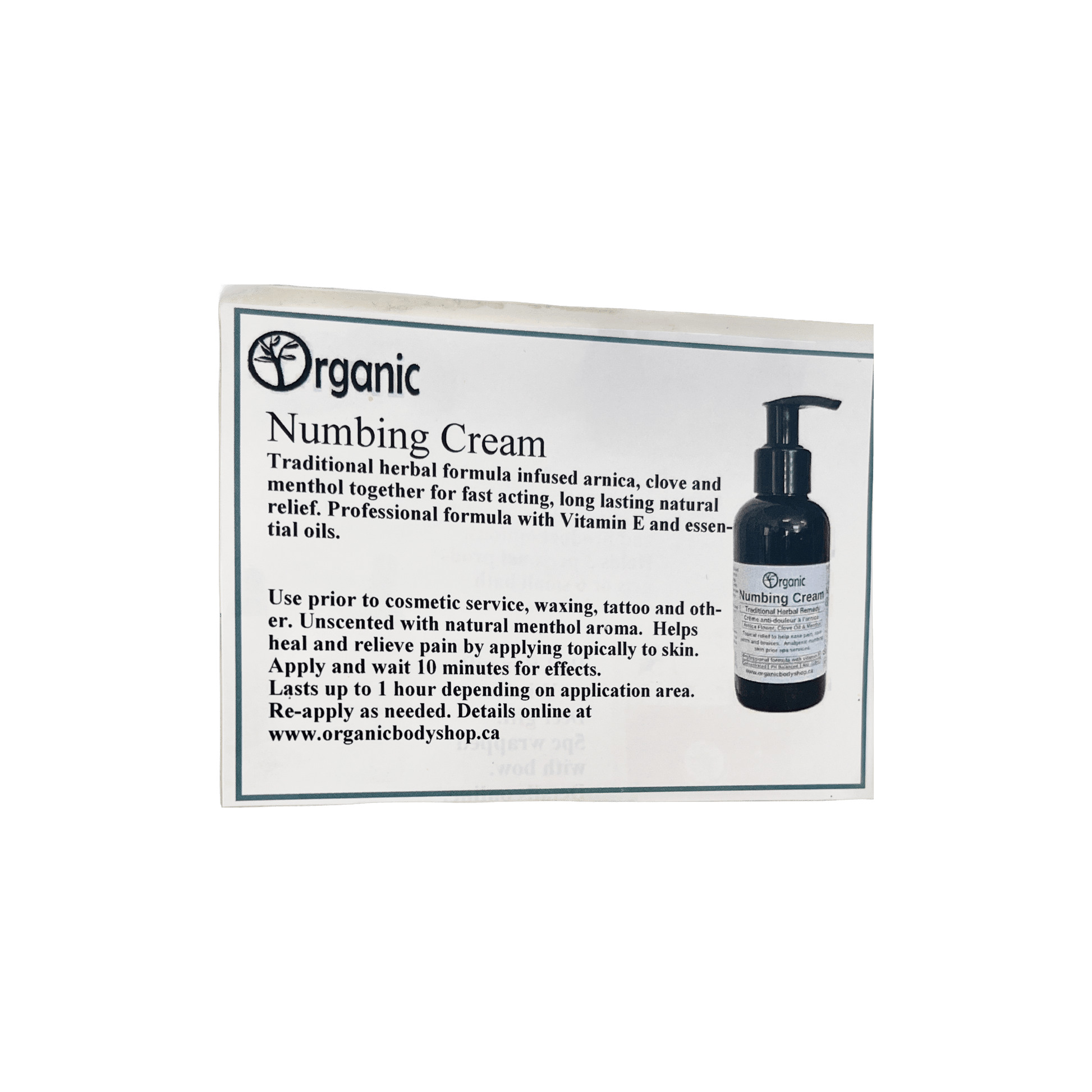 Numbing Cream. Analgesic pre - service care - Organic Body Shop