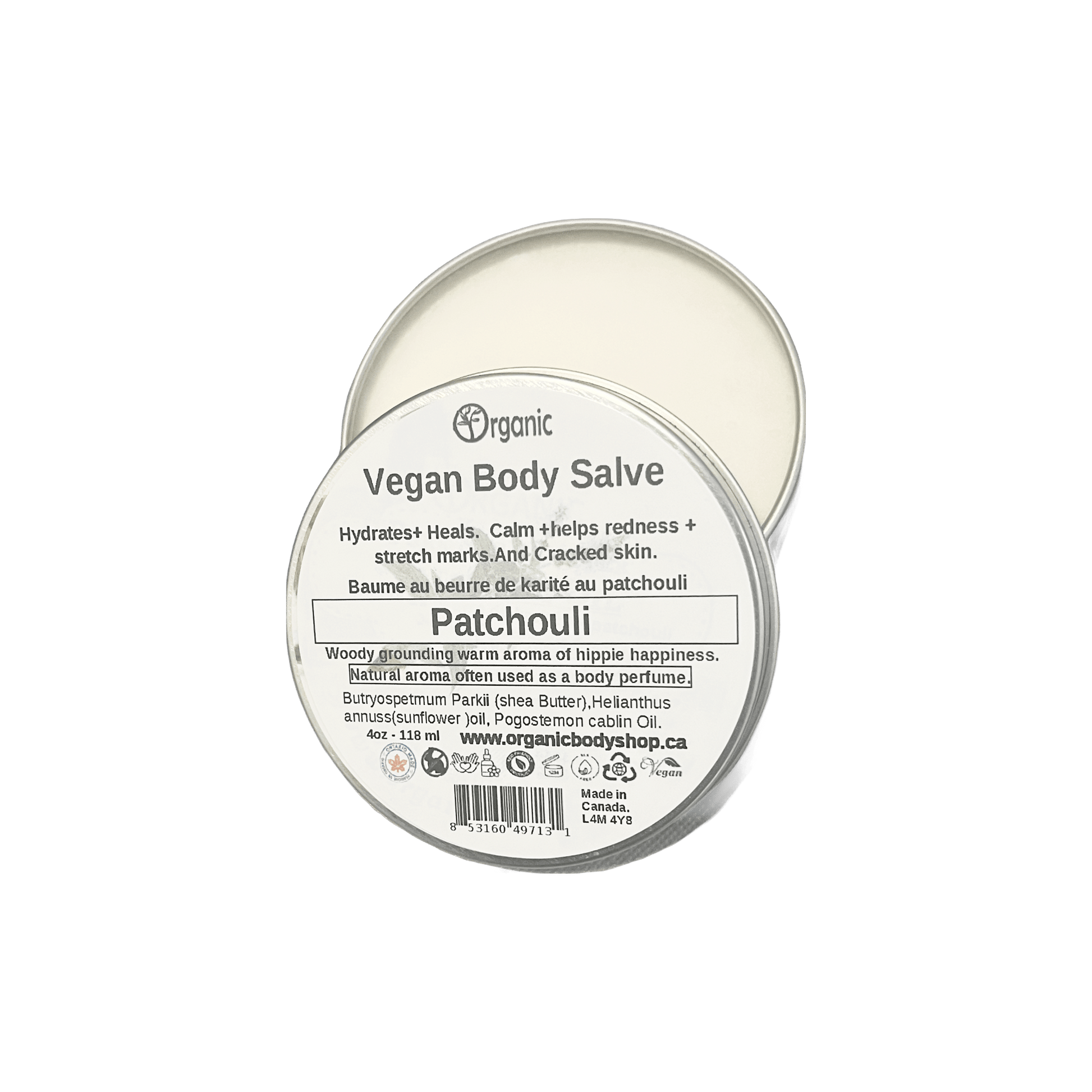 Patchouli Body Butter Happie Hippie. 8oz - Organic Body Shop