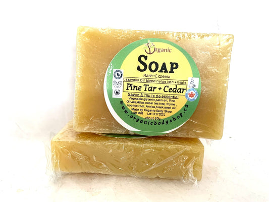 Pine Tar Soap + essential oils for sensitive skin - Organic Body Shop