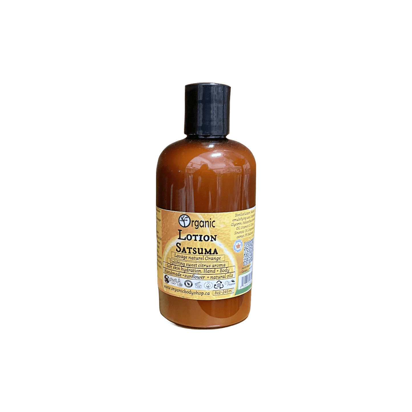 Satsuma gift. citrus balance 3pc bath+body. Wood caddy - Organic Body Shop