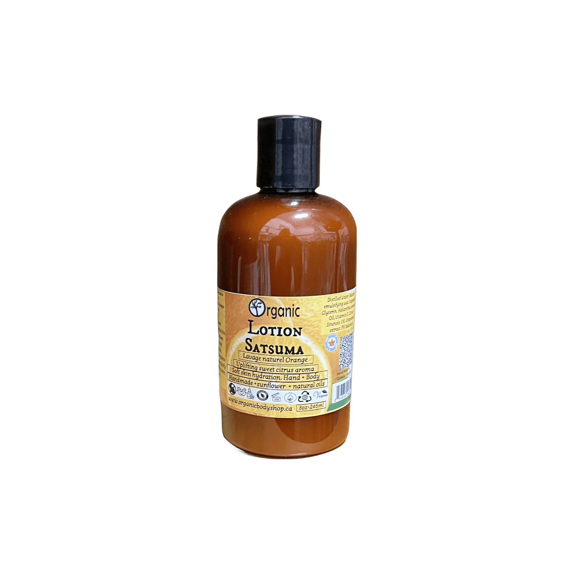 Satsuma gift. citrus balance 3pc bath+body. Wood caddy - Organic Body Shop