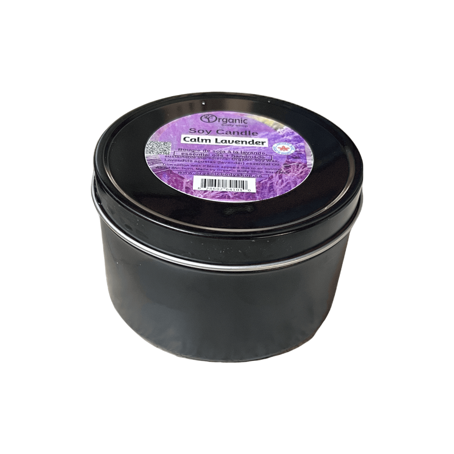 Soy candle. Calm Lavender 8oz - Organic Body Shop