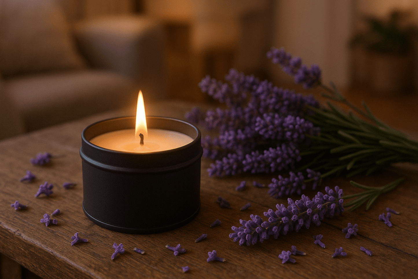 Soy candle. Calm Lavender 8oz - Organic Body Shop