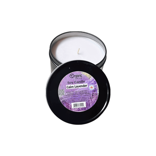 Soy candle. Calm Lavender 8oz - Organic Body Shop